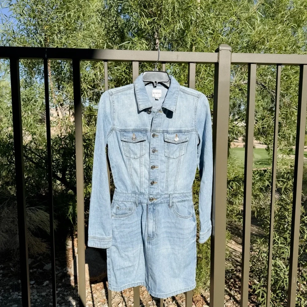 GUESS
Women's Cotton Kenia Button-Front Denim Dress NWOT size XS - Picture 3 of 5